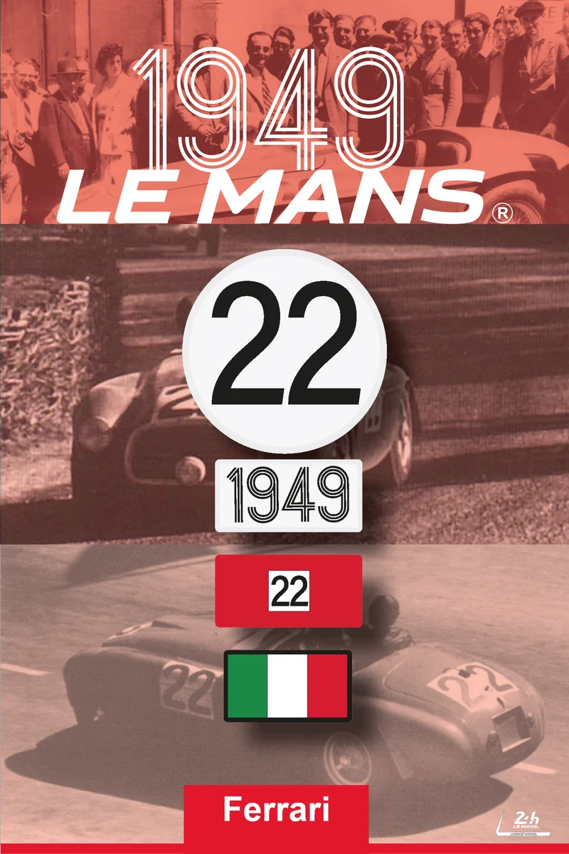 4 Patchs Brodés Scratch (Pour Sacs LÉGENDE) – Victoire Ferrari 1949 – 24H LÉGENDE