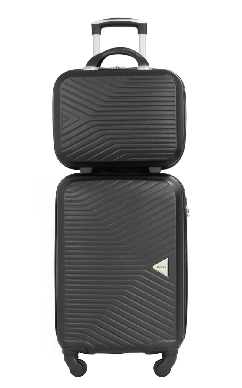Valise cabine 55 cm et Vanity S Alistair - Collection Iron - 4 roues - ABS ultra résistant - Noir