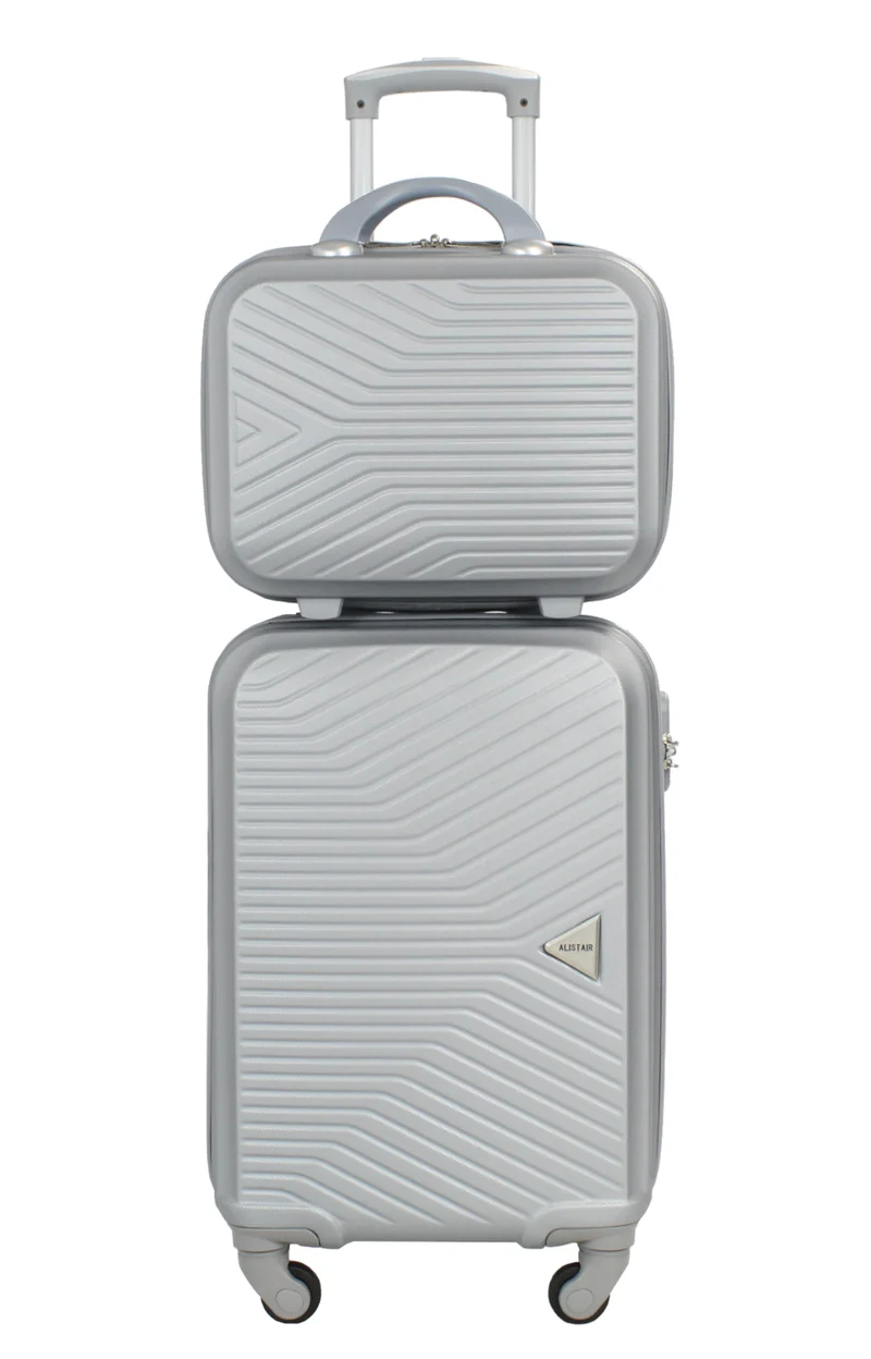 Valise cabine 55 cm et Vanity S Alistair - Collection Iron - 4 roues - ABS ultra résistant - Argent