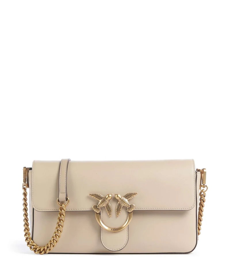 Pinko Love One Classic Slouchy Sac bandoulière beige/grigio fumo/antique gold