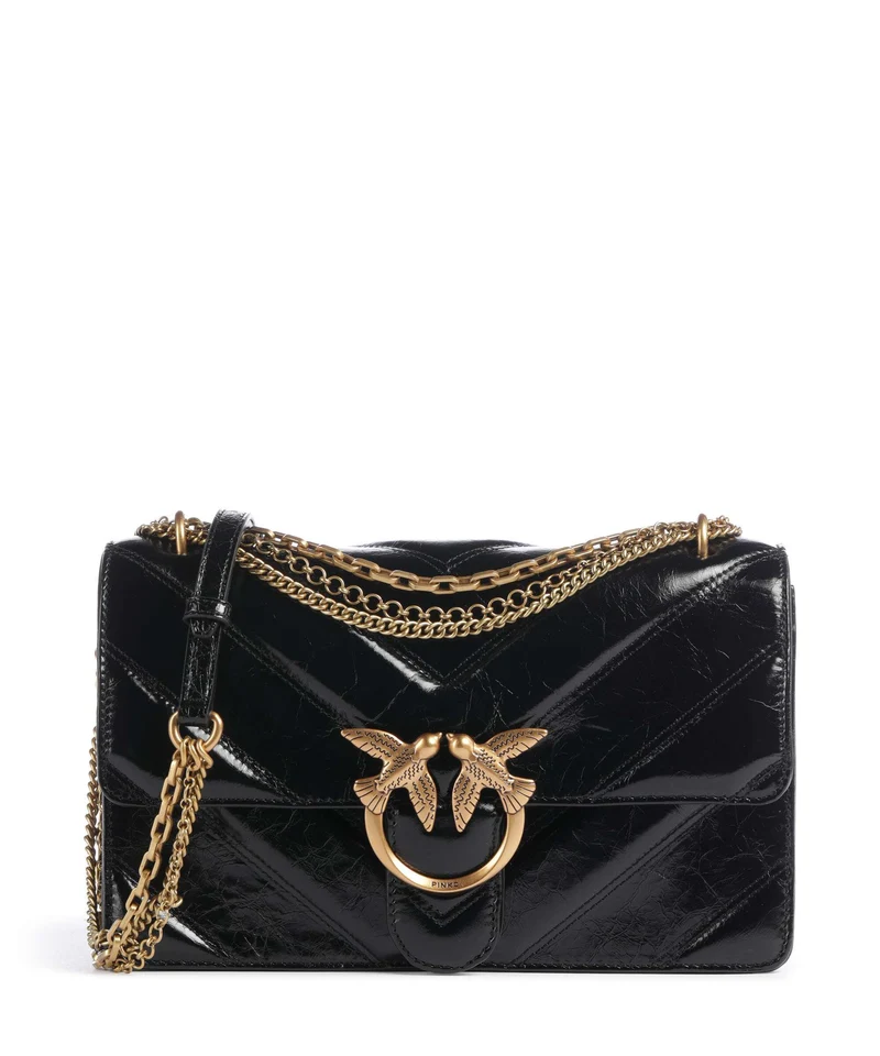 Pinko Love One Classic Sac porté épaule nero/antique gold