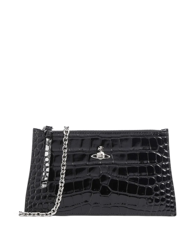 Vivienne Westwood Embossed Croc Small Pochette black