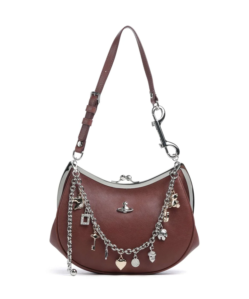 Vivienne Westwood Charm Frame Supple Sac porté épaule chestnut