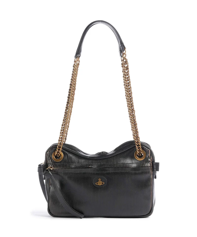 Vivienne Westwood Dolce Laser Line Medium Sac porté épaule black/beige