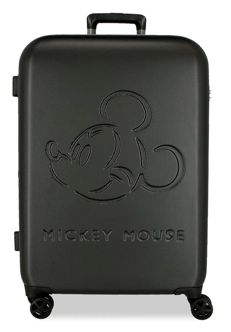 5418821 TROLLEY ABS 70CM. C/EXT. 4R. MICKEY GOOD TRIP NEGRO
