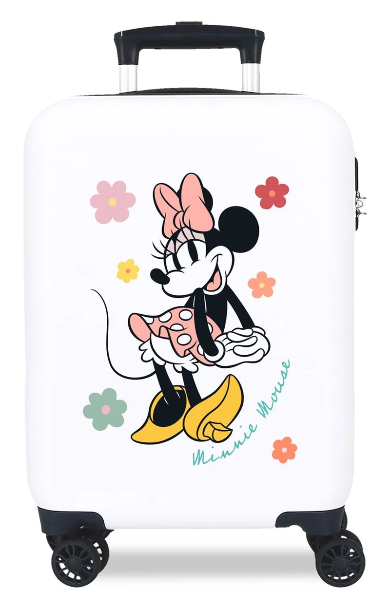 4751343 TROLLEY ABS 50CM. 4R. MINNIE FLOWERS BLANCO/MARINO