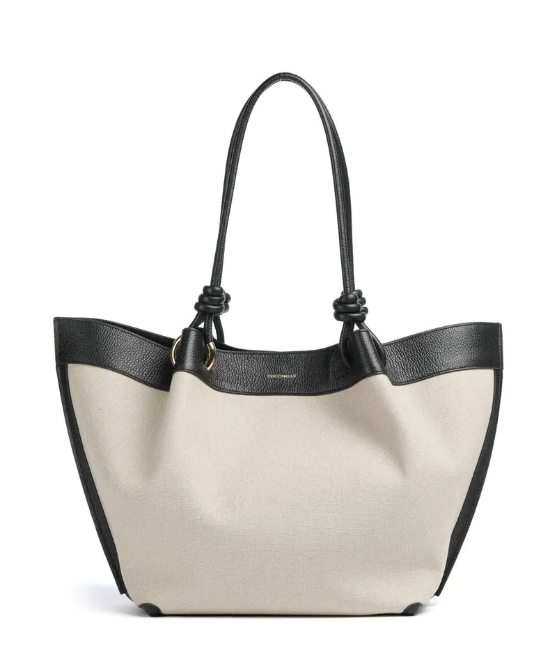 Coccinelle Finn Canvas Cabas natural/noir
