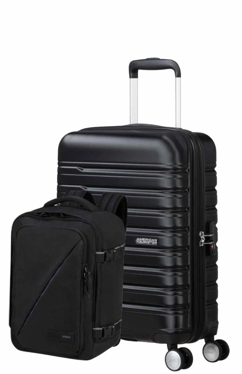 Pack Maleta Cabina FLASHLINE + Mochila TAKE2CABIN de American Tourister - Negro
