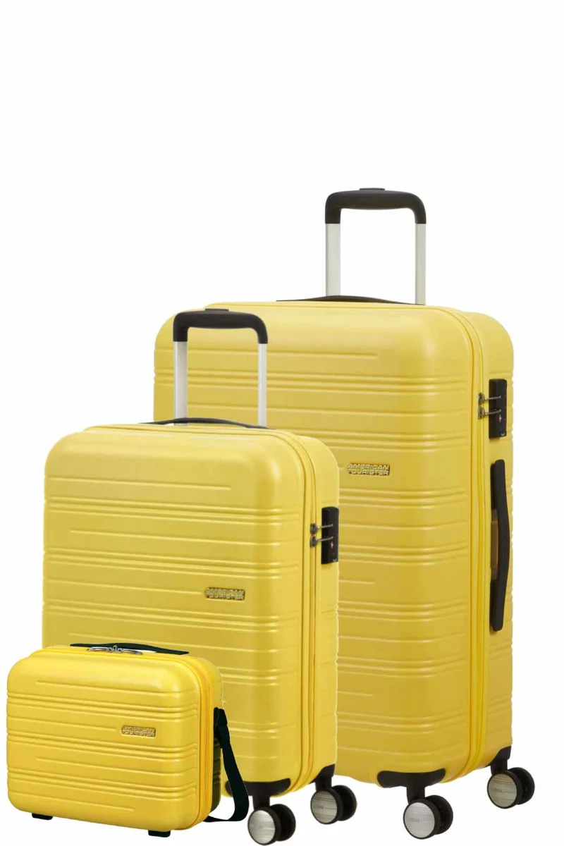 AMERICAN TOURISTER SET DE MALETAS + NECESER HIGH TURN- Amarillo
