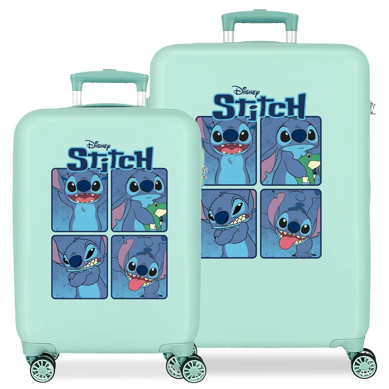 4041442 SET 2/TROLLEY ABS 55-65CM.4R.ADORABLE STITCH MOODS T