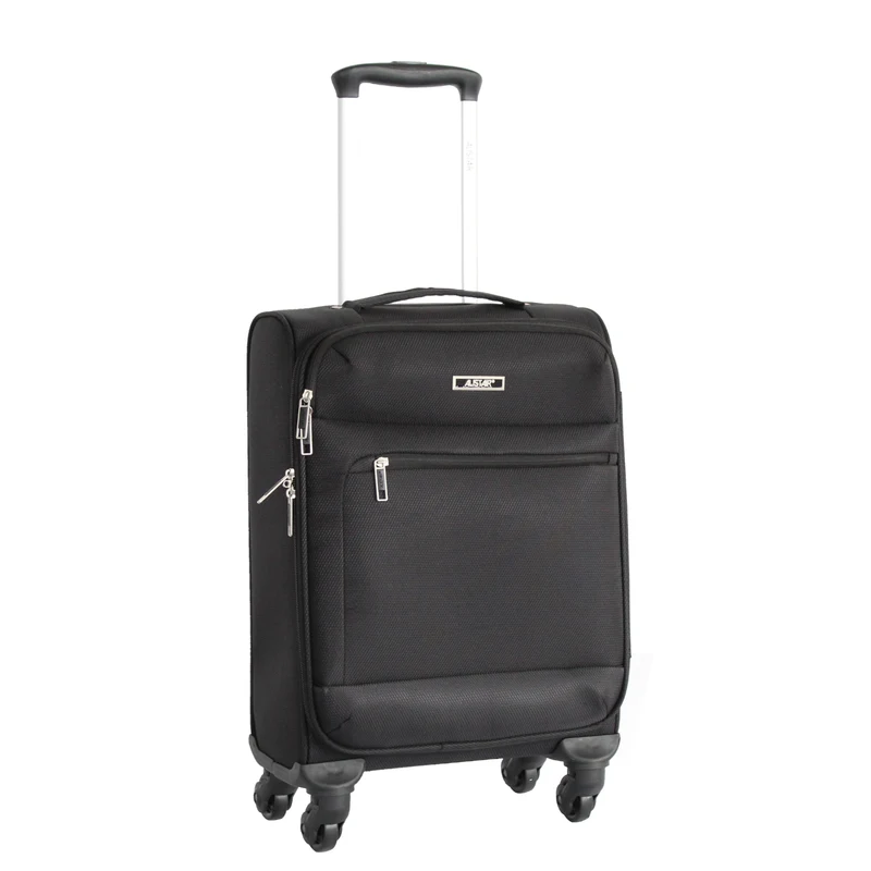 Valise taille cabine 52 cm Alistair - Collection Breeze - 4 roues - Toile souple - Noir