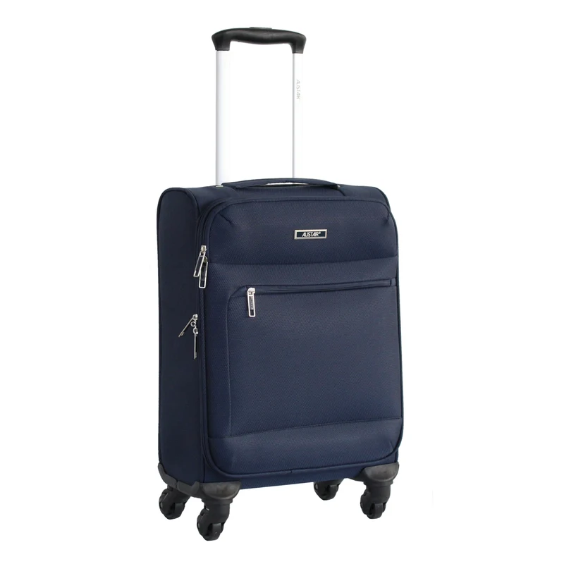 Valise taille cabine 52 cm Alistair - Collection Breeze - 4 roues - Toile souple - Bleu