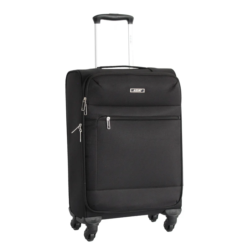 Valise taille cabine 60 cm Alistair - Collection Breeze - 4 roues - Toile souple - Noir