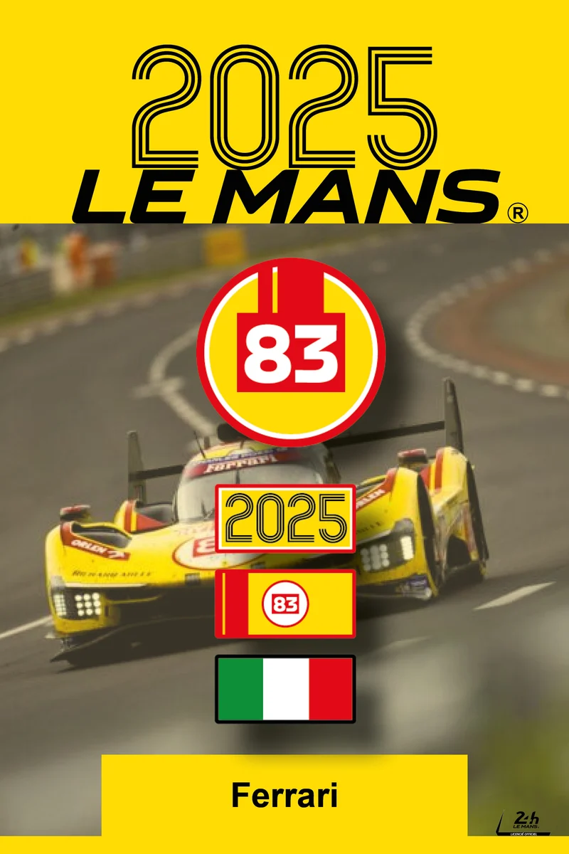 4 Patchs Brodés Scratch (Pour Sacs LÉGENDE) – Victoire Ferrari 2025 – 24H LÉGENDE