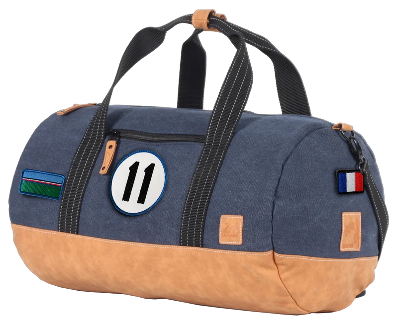 Sac de Voyage Polochon 24H - Bleu - Personnalisable et Élégant en Coton avec Patch - LÉGENDE