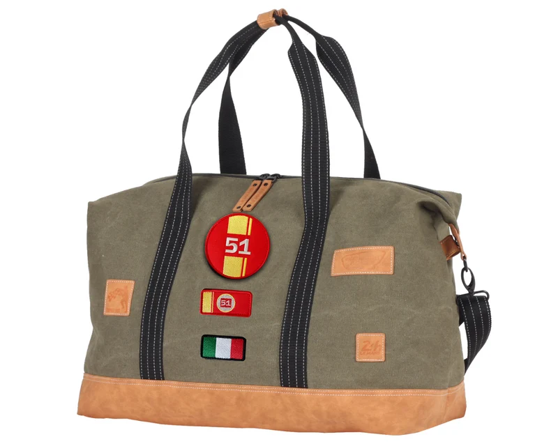 Sac de Voyage Week-end 24H - Kaki - Personnalisable et Raffiné en Coton avec Patch - LÉGENDE