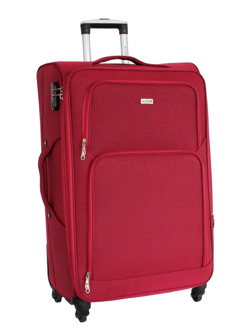 Valise grande taille Alistair - Collection Plume 2.0 - 4 roues - Toile souple - Rouge