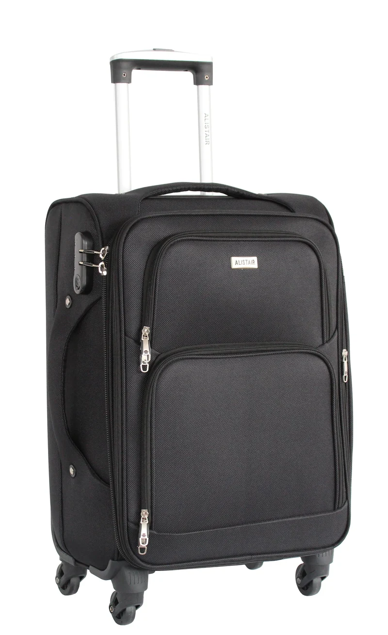 Valise cabine Alistair - Collection Plume 2.0 - 4 roues - Toile souple - Rouge