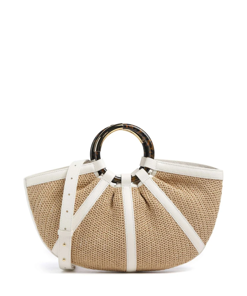 Coccinelle Shell Straw Sac à main natural/pearl