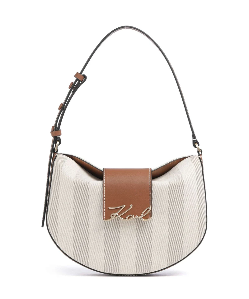 Karl Lagerfeld K/Signature Sac porté épaule natural canvas/tan