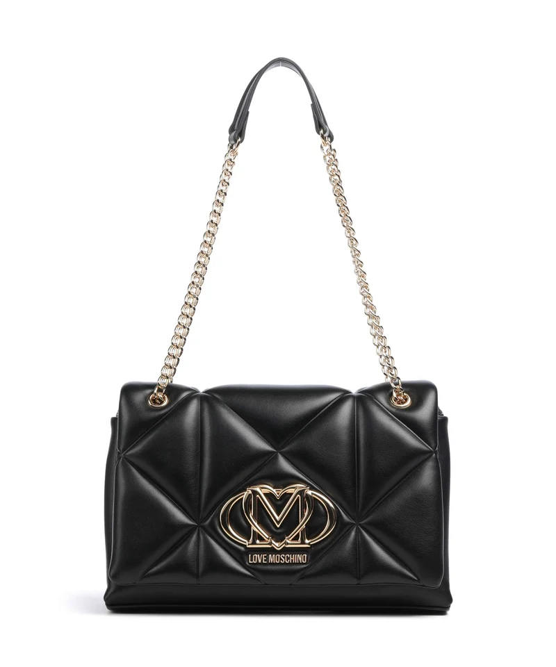 Love Moschino Embossed Q Sac porté épaule nero