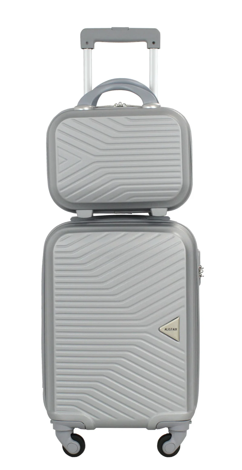 Valise cabine 50 cm et Vanity XS Alistair - Collection Iron - 4 roues - ABS ultra résistant - Argent