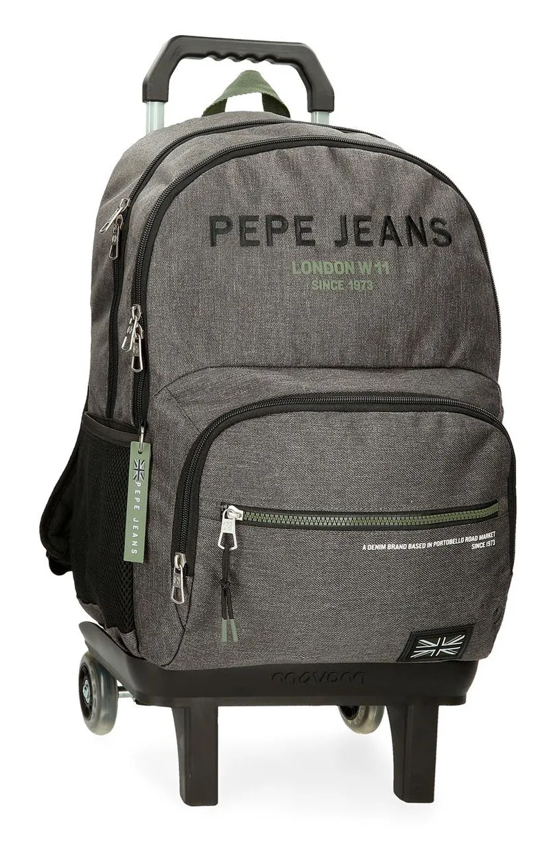 69125T2 MOCHILA ADAP. 45CM 2C. C/CARRO. PJL EDMON GRIS