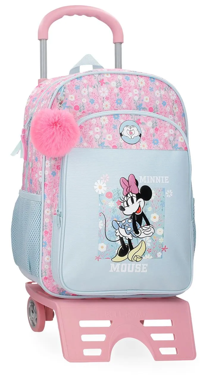 49223T2 MOCHILA ADAP. 33CM. C/CARRO. MINNIE HAPPY