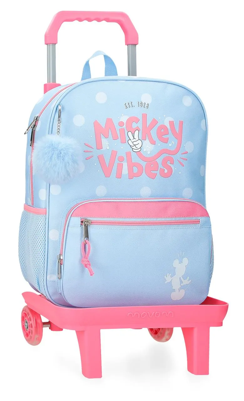 31326T1 MOCHILA ADAP. 38CM. C/CARRO. MICKEY VIBES