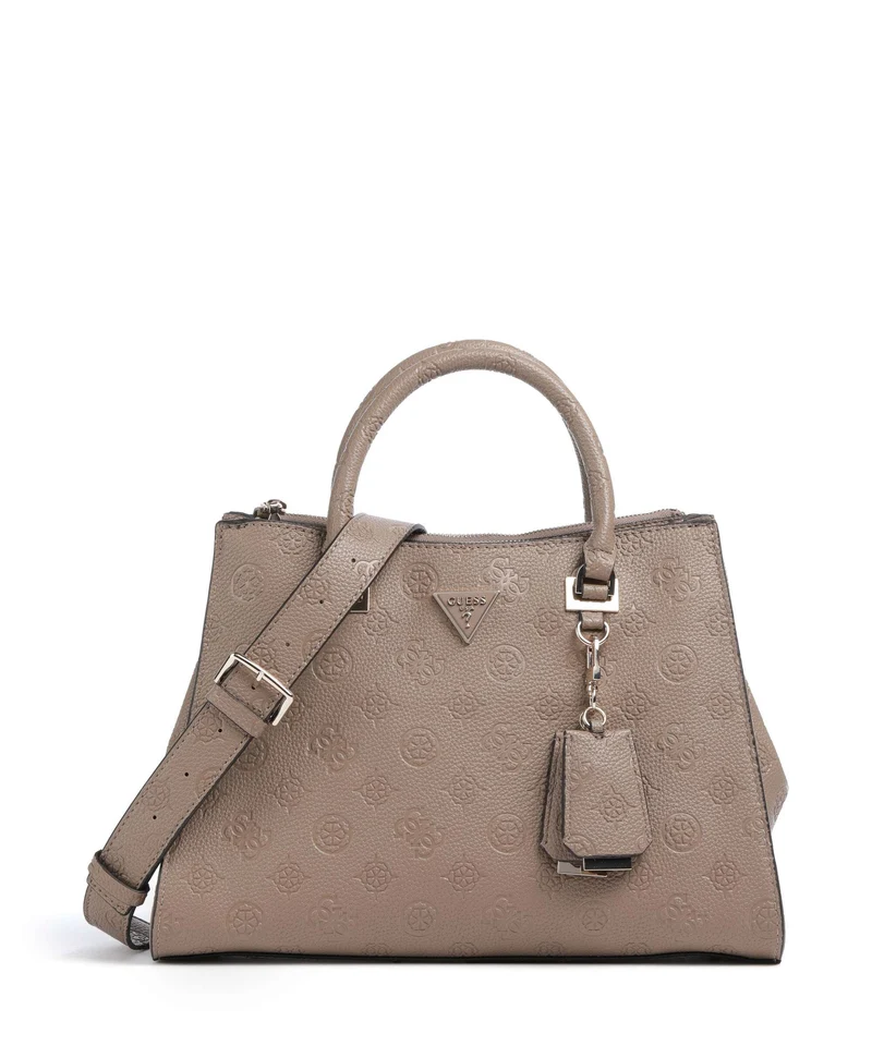 Guess Cresidia Sac à main dark taupe logo