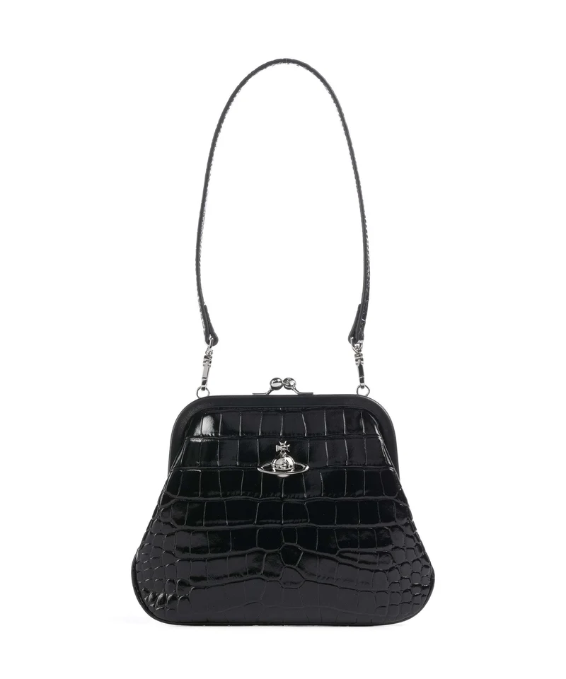 Vivienne Westwood Vivienne Embossed Croc Sac porté épaule black