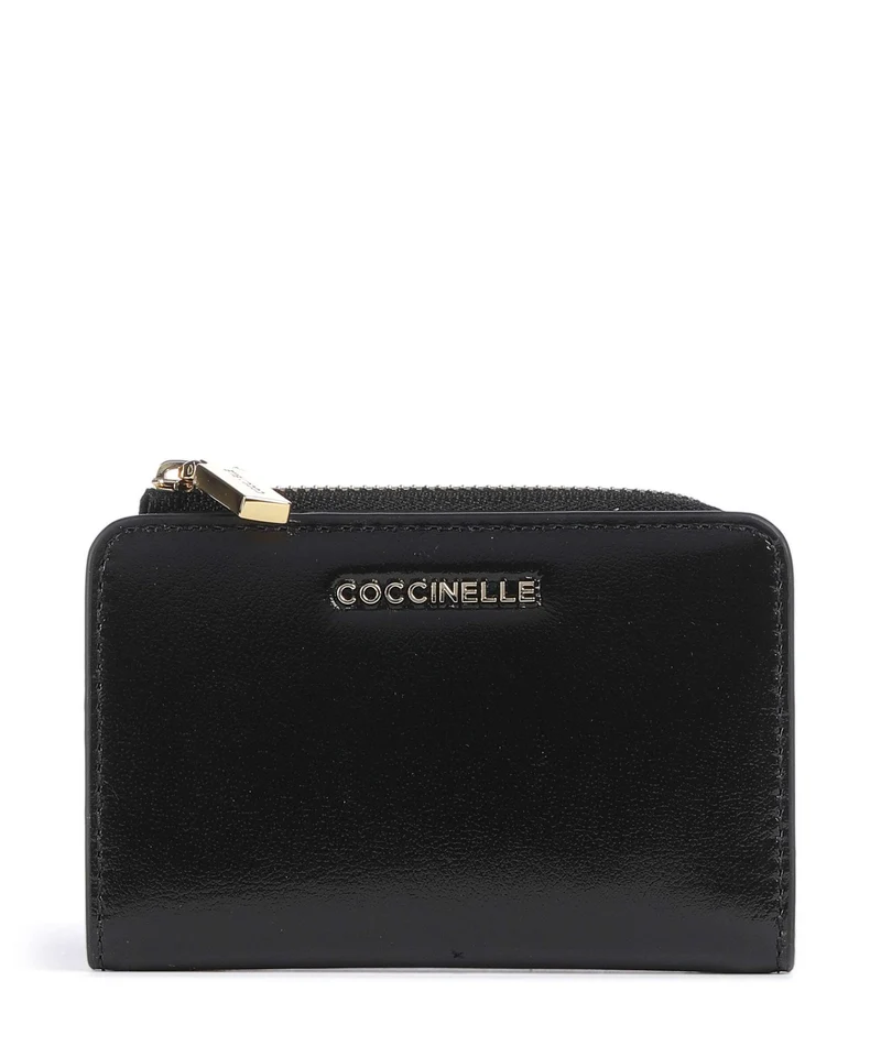 Coccinelle Metallic Shiny Smooth Portefeuille noir