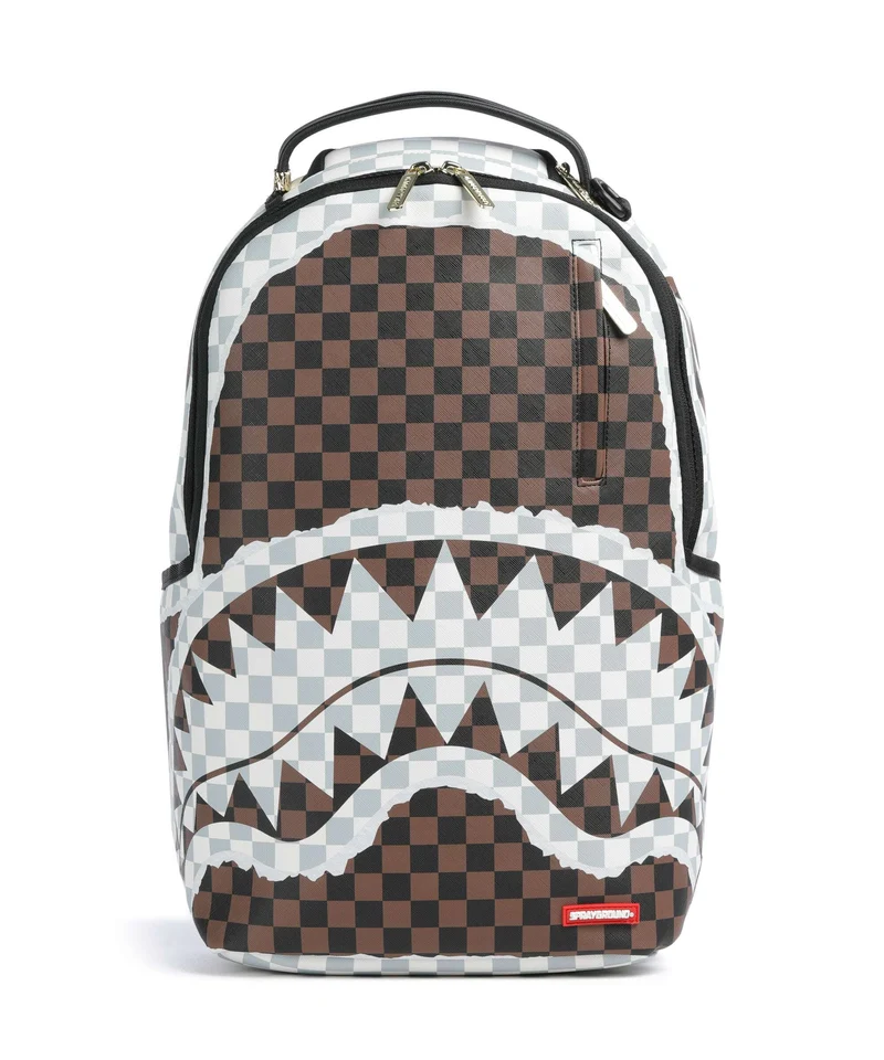 Sprayground Cream And Brown Tear Check Sac à dos multicolour