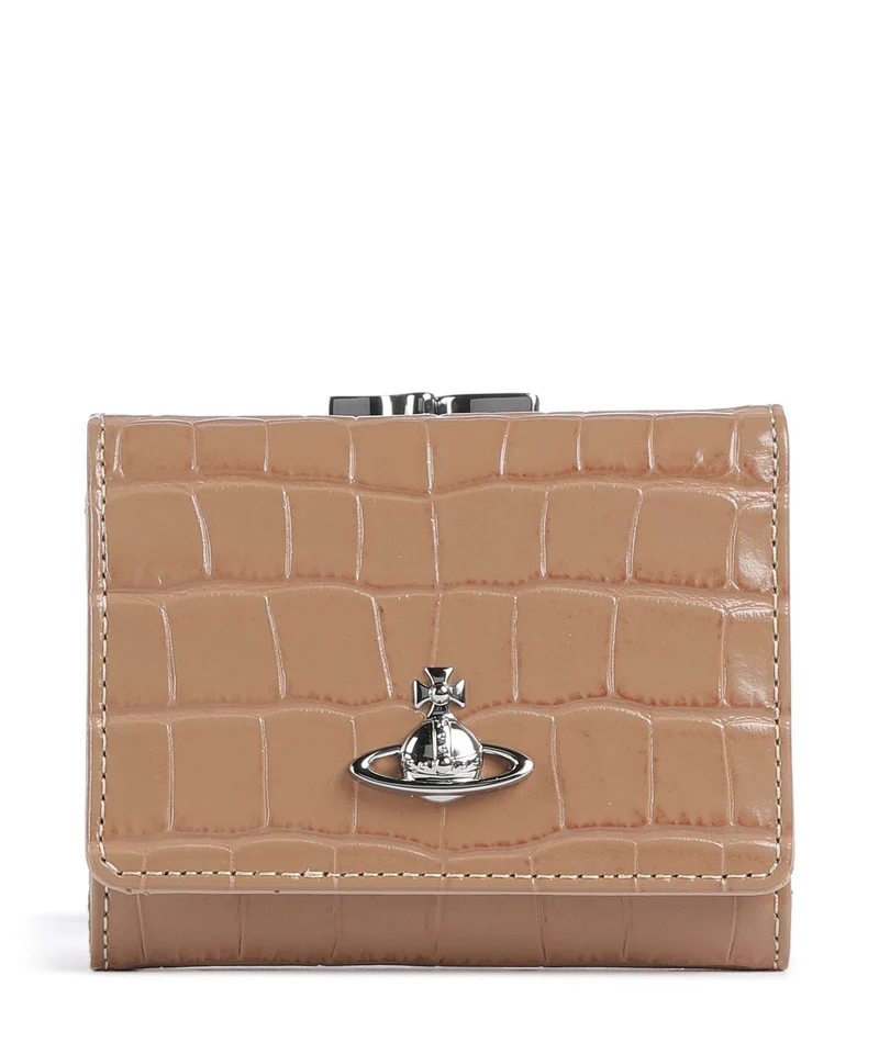 Vivienne Westwood Frame Embossed Croc Small Portefeuille dusty pink