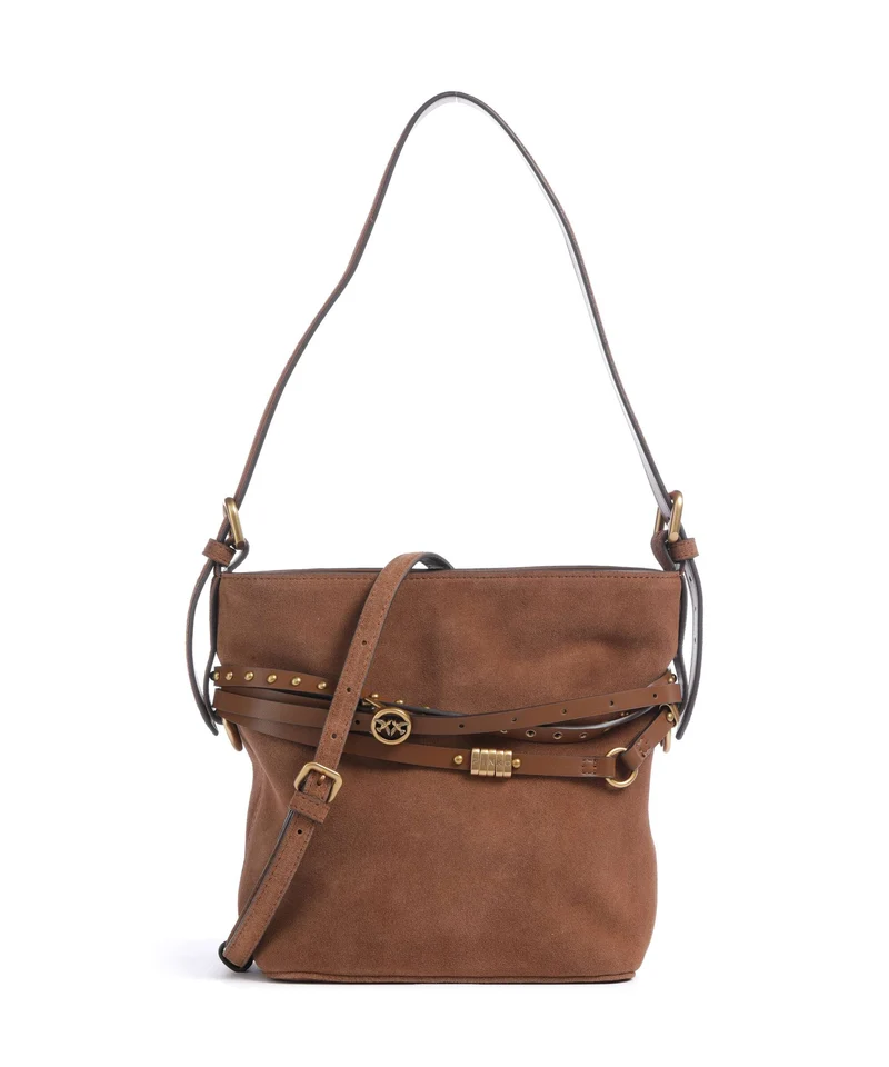 Pinko Belt Mini Sac seau marrone/leone/antique gold
