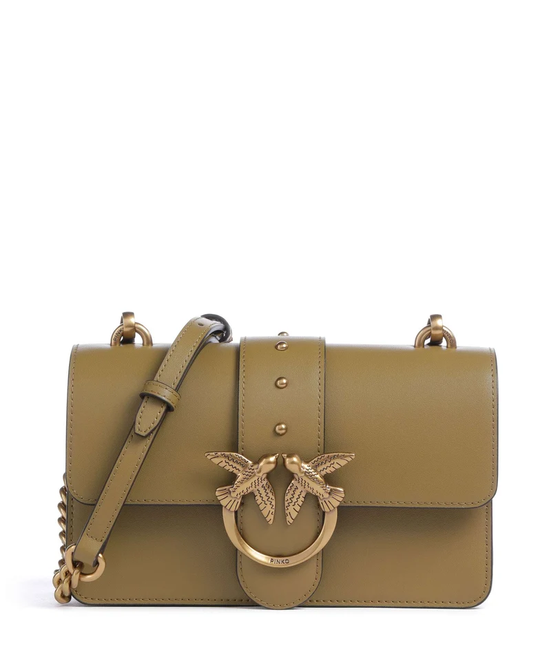 Pinko Love One Mini Sac bandoulière verde canguro/antique gold