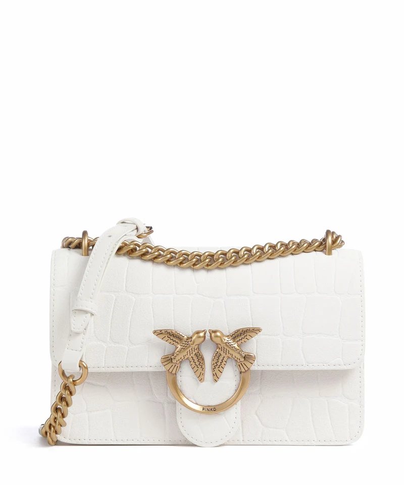 Pinko Love One Mini Sac porté épaule bianco nembo/antique gold
