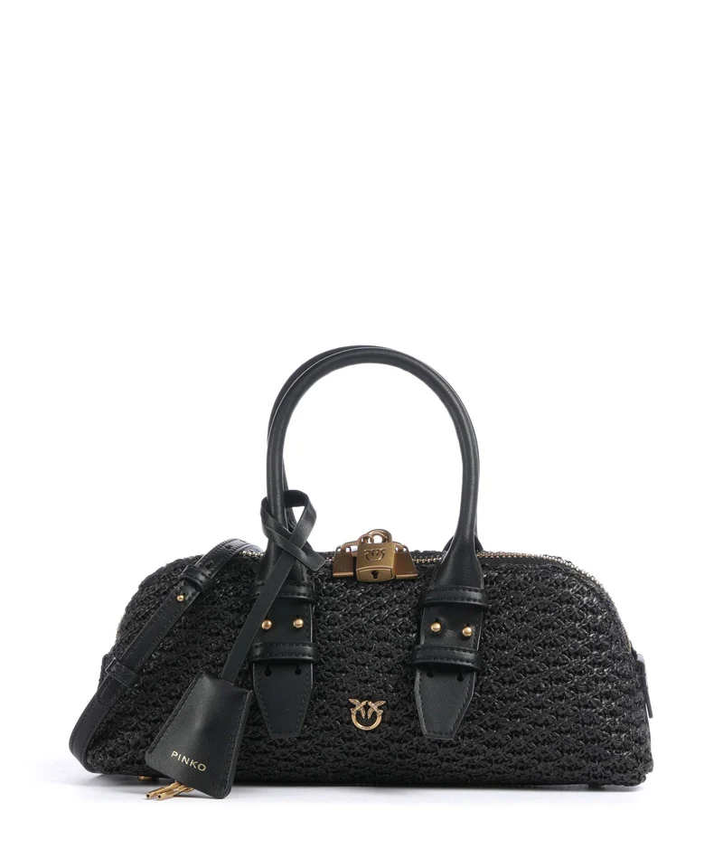 Pinko Bowling Horizontal Sac à main nero/antique gold