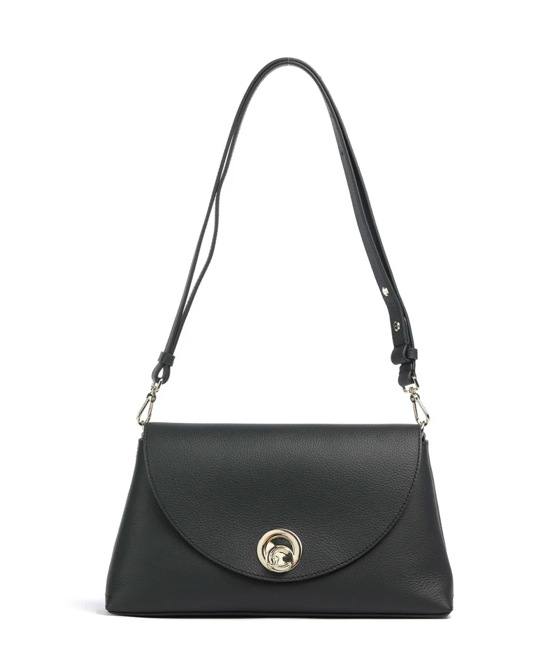 Coccinelle Nikla Sac porté épaule noir/cognac