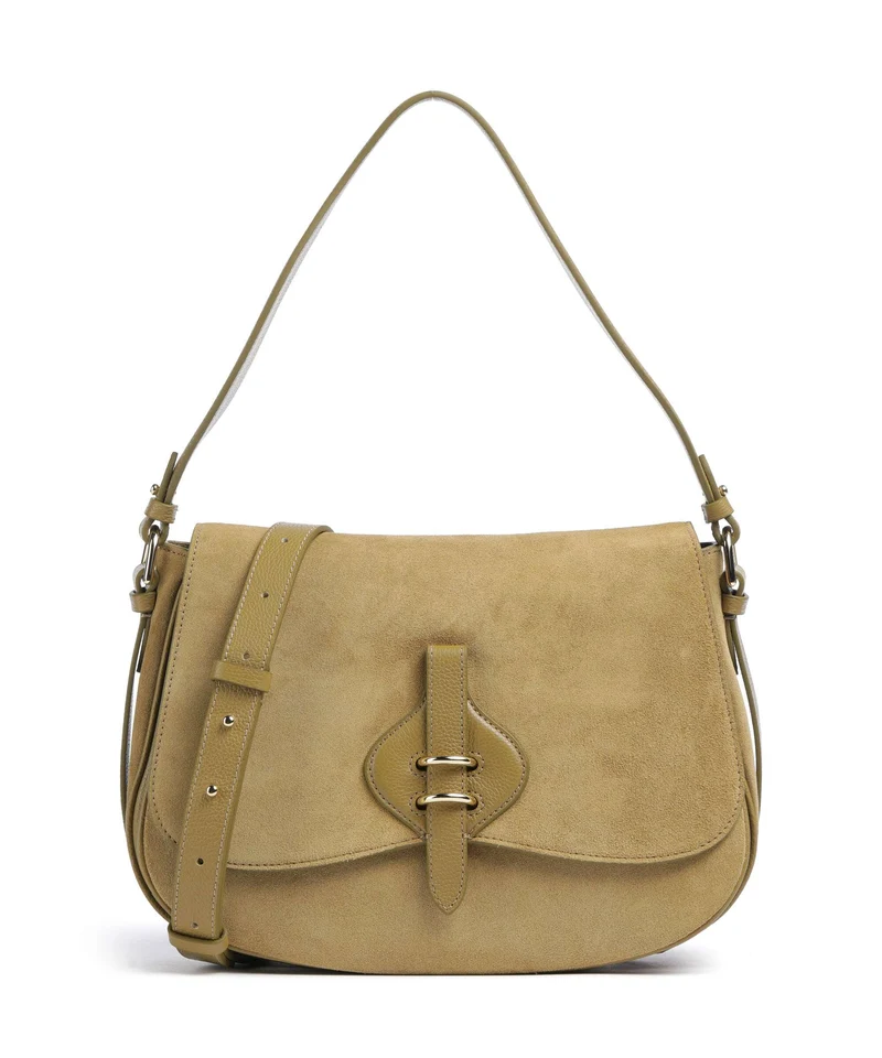 Coccinelle Mavery Suede Sac porté épaule seagrass