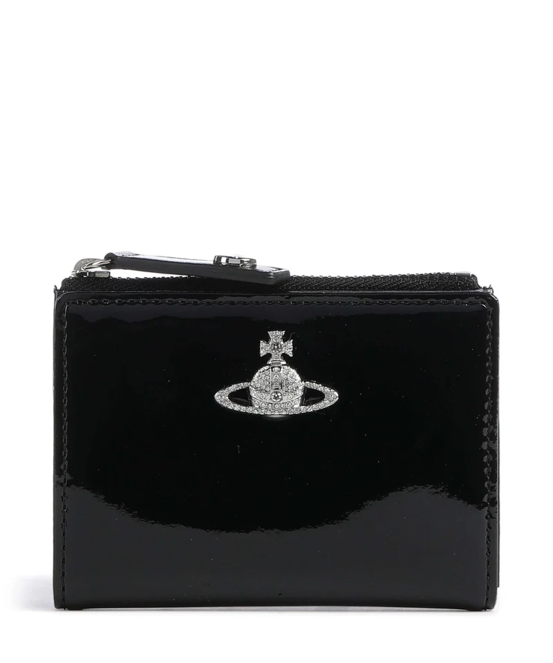 Vivienne Westwood Patent Étui à cartes crédit black/diamante orb