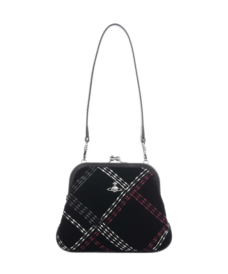Vivienne Westwood Vivienne Velvet Check Sac porté épaule black/multicolor