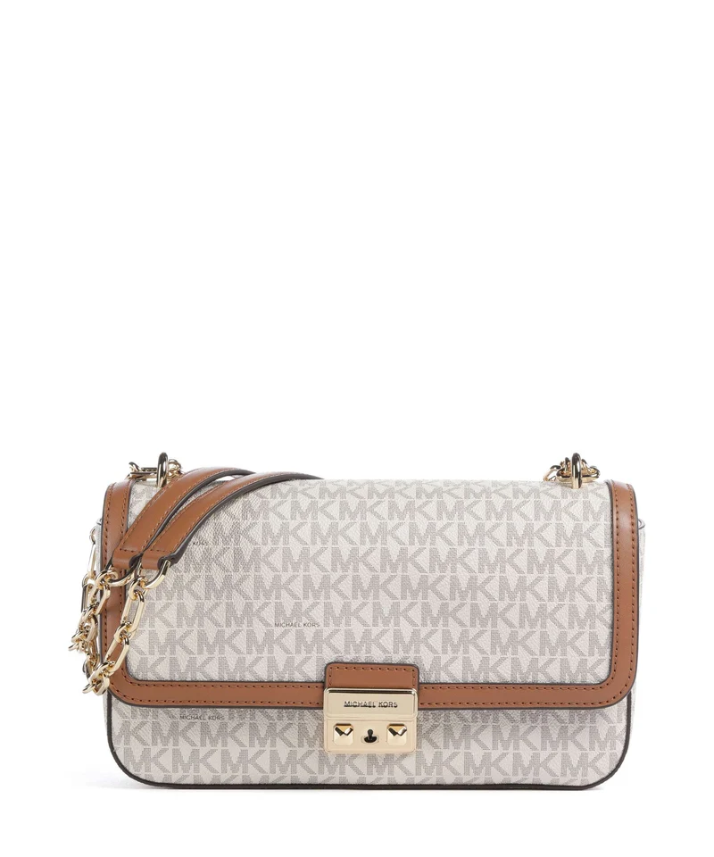 Michael Kors Tribeca Large Sac porté épaule vanilla/acorn