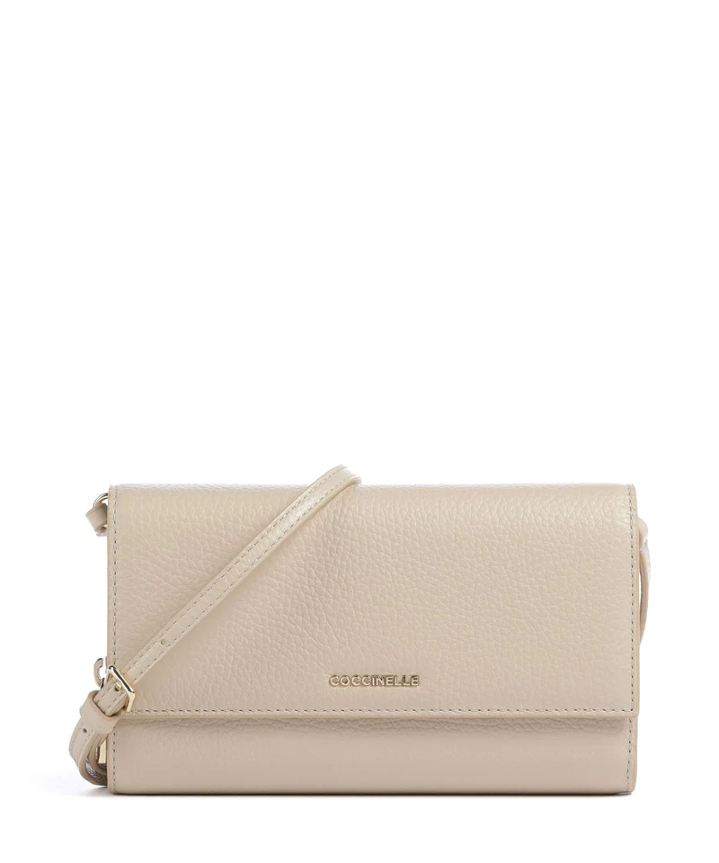 Coccinelle Metallic Soft Portefeuille sandshell