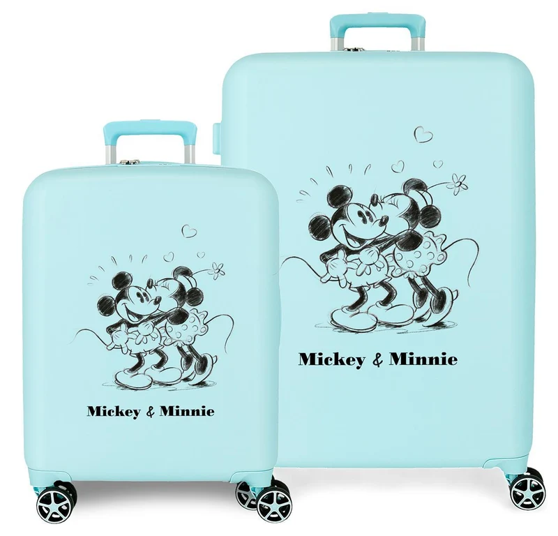 3739727 SET/2 TROLLEY ABS 55-70CM.4R.MICKEY & MINNIE TURQUE