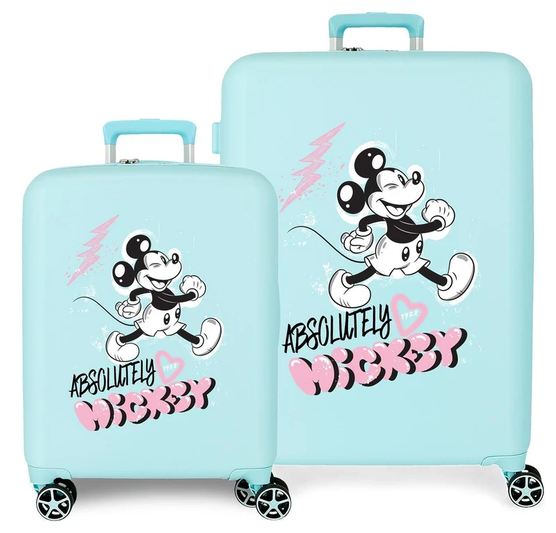 3739725 SET/2 TROLLEY ABS 55-70CM.4R.MICKEY FRIENDLY TURQUE