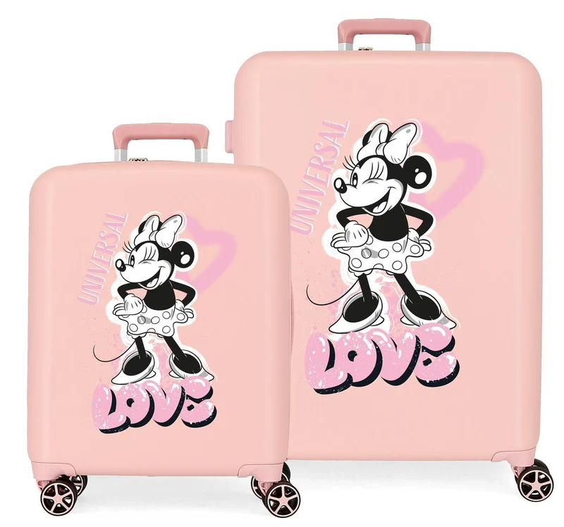 3739724 SET/2 TROLLEY ABS 55-70CM.4R.MINNIE HEART NUDE