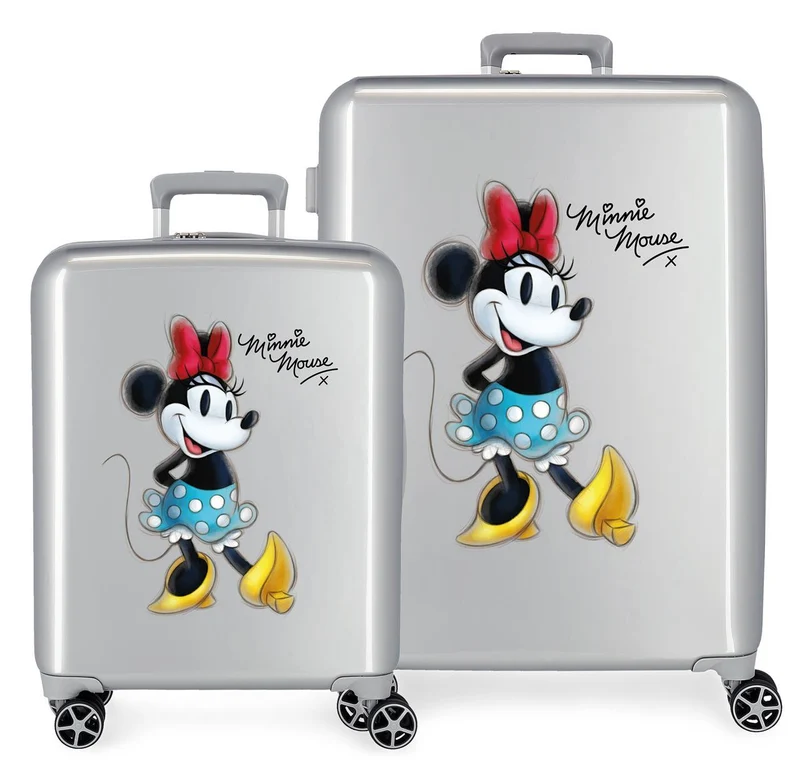 3649722 SET 2/ TROLLEYS ABS 55/70CM.4R. JOYFUL MINNIE