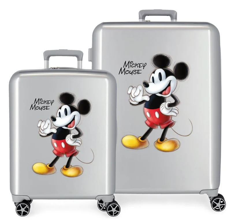 3649721 SET 2/ TROLLEYS ABS 55/70CM.4R. JOYFUL MICKEY