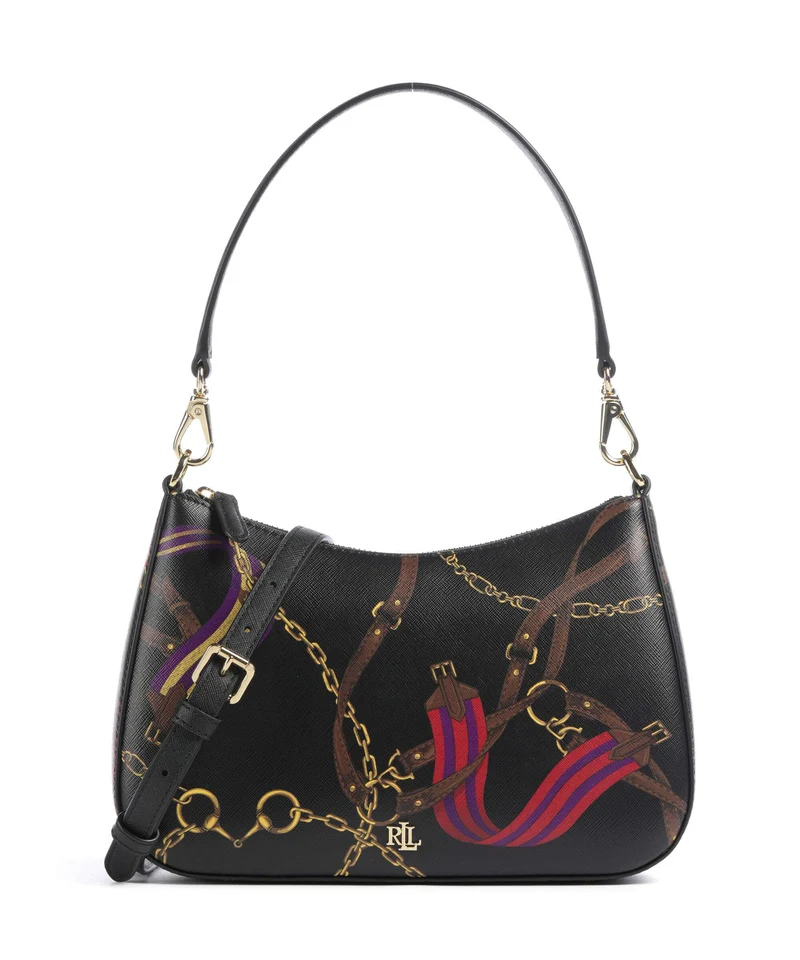 Lauren Ralph Lauren Danni 26 Sac porté épaule holiday equestrian belting/black